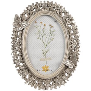 Clayre & Eef 2F1114 Photo Frame Silver Coloured Oval...