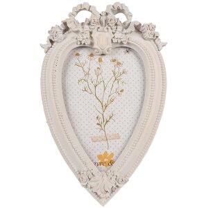 Clayre & Eef 2F1120 Photo Frame Heart Shape White...