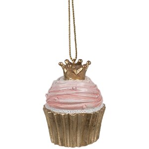 Clayre & Eef 6PR4206 Hanger Pastry Gold Pink Ø...