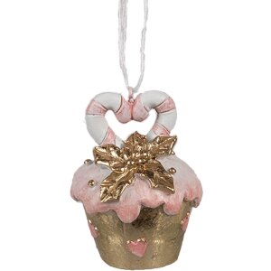 Clayre & Eef 6PR4210 Hanger biscuit pink gold...