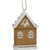 Clayre & Eef 6PR4212 Decoration Pendant House Brown White 6x4x9 cm