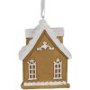 Clayre & Eef 6PR4213 Decoration Pendant House Brown White 6x4x7 cm