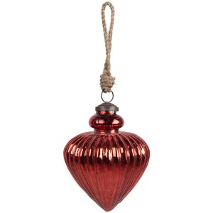 Clayre & Eef 6GL4548M Christmas tree baubles Ø 10x13 cm red