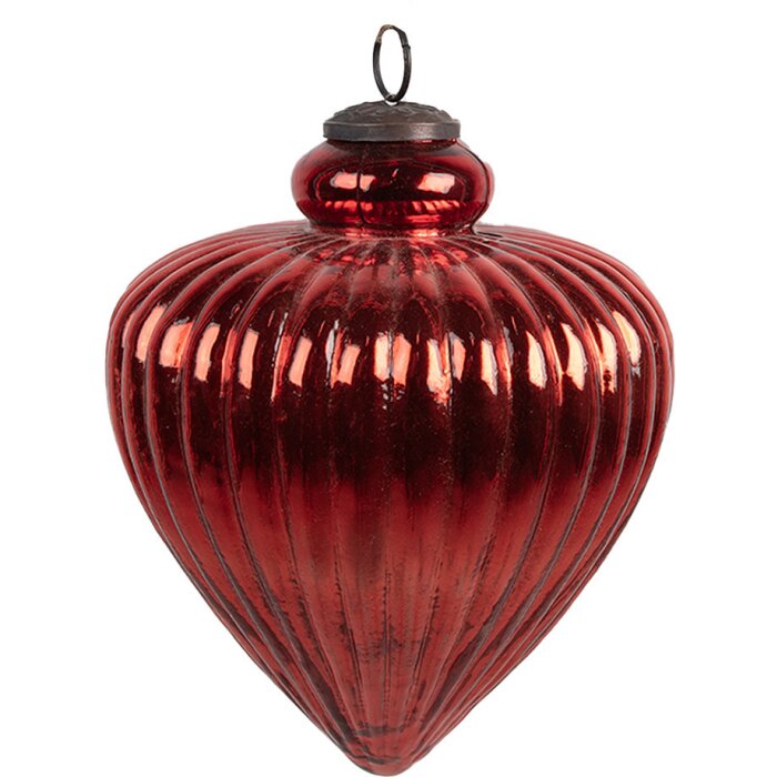 Clayre & Eef 6GL4548XL Christmas tree bauble red Ø 17x20 cm