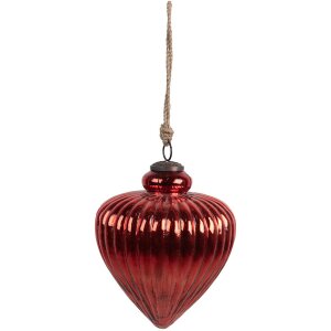 Clayre & Eef 6GL4548XL Christmas tree bauble red Ø 17x20 cm