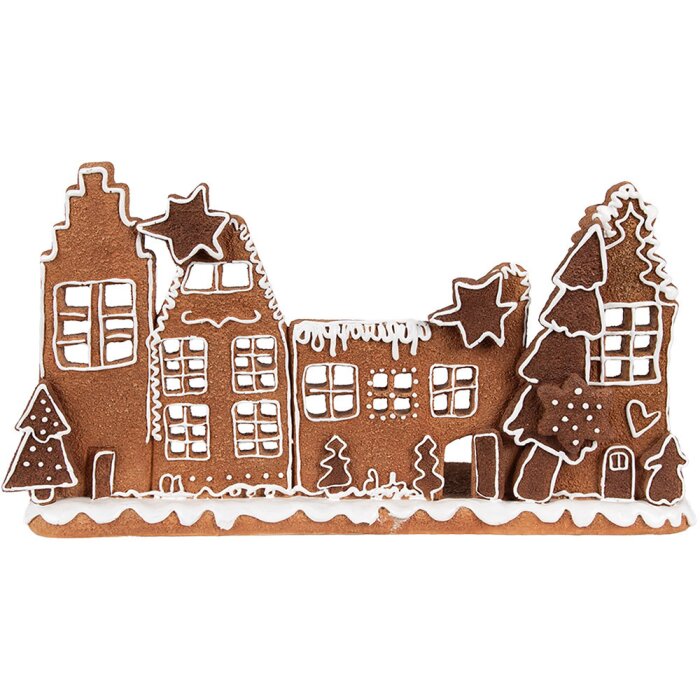 Clayre & Eef 6PR4357 Gingerbread House Decoration 27x9x15 cm