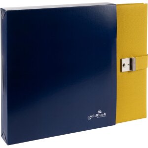 Goldbuch document folder Bella Vista mustard 27x34 cm linen 5 pockets