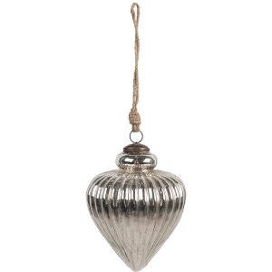 Clayre & Eef 6GL4539L Christmas tree bauble silver Ø 16x20 cm