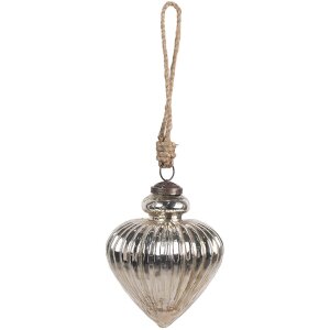 Clayre & Eef 6GL4539S Christmas tree bauble silver Ø 10x12 cm