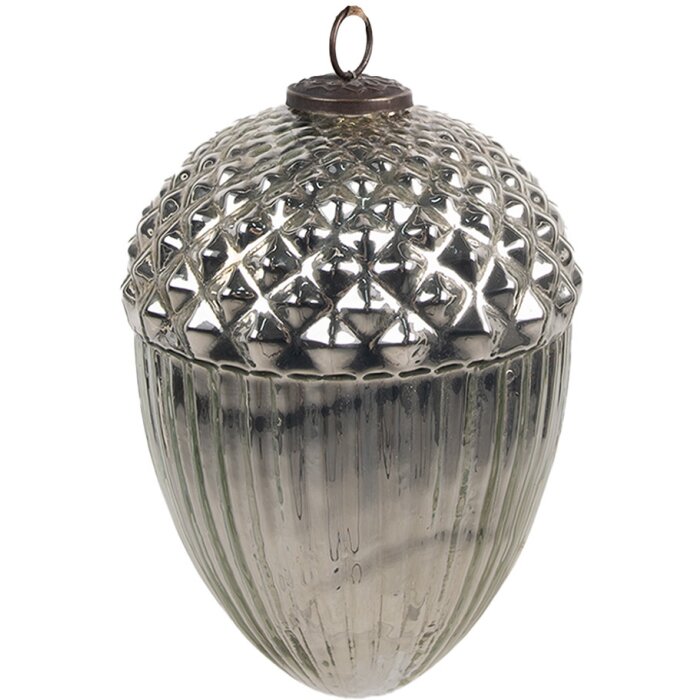 Clayre & Eef 6GL4540L Christmas tree bauble silver Ø 10x15 cm