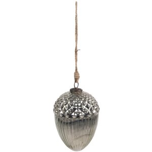 Clayre & Eef 6GL4540L Christmas tree bauble silver Ø 10x15 cm