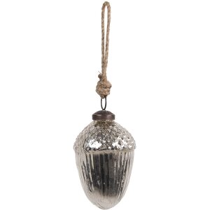 Clayre & Eef 6GL4540S Christmas tree bauble silver Ø 6x8 cm