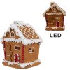 Clayre & Eef 6PR4341 Decoration gingerbread house with LED 11x9x13 cm