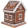 Clayre & Eef 6PR4346 LED decoration gingerbread house 13x13x15 cm 3xAAA