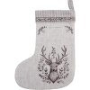 Clayre & Eef GTW203 Christmas Stocking Beige Brown Cotton 30x1x40 cm