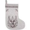 Clayre & Eef GTW203 Christmas Stocking Beige Brown Cotton 30x1x40 cm