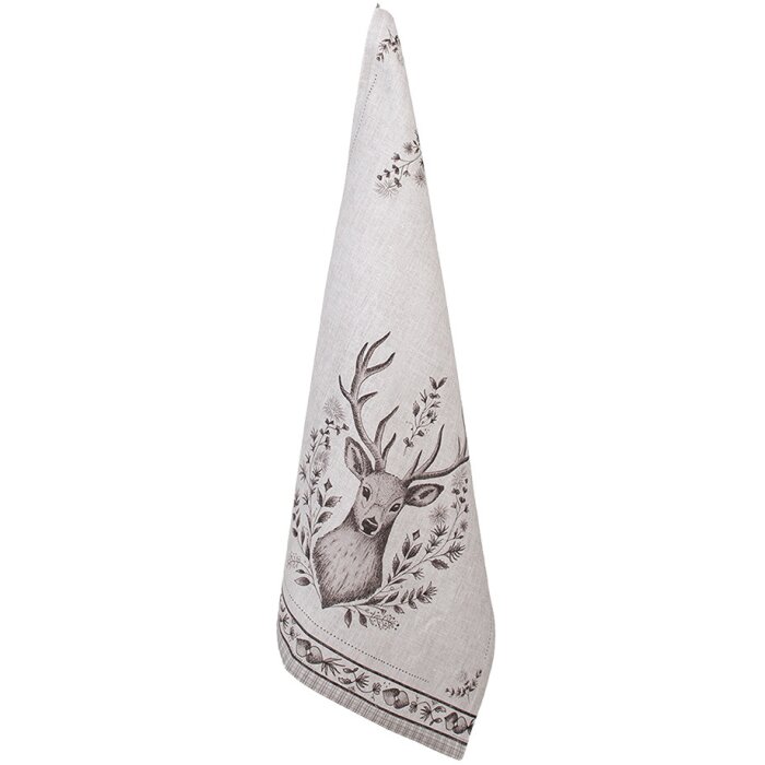 Clayre & Eef GTW42-1 Kitchen towel deer motif 50x70 cm