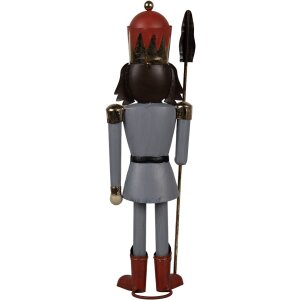 Clayre & Eef 6Y5608 Decoration Nutcracker Red Grey 12x9x36 cm