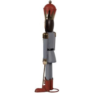 Clayre & Eef 6Y5608 Decoration Nutcracker Red Grey 12x9x36 cm