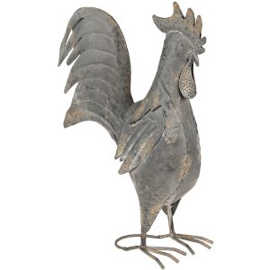 Clayre & Eef 6Y5611 Decoration Rooster Metal Grey...