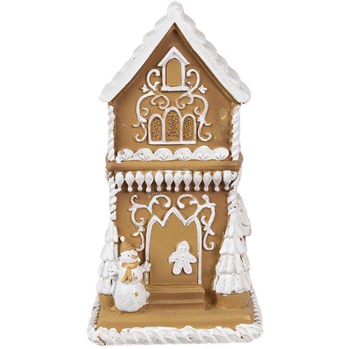 Clayre & Eef 6PR4193 Decoration House with LED Brown White 8x8x15 cm