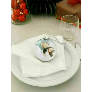 Deknudt S66FJ6 Christmas bauble photo insert silver...