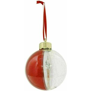 Deknudt S66FJ7 Christmas bauble red glitter colour for...