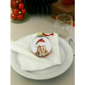 Deknudt S66FJ7 Christmas bauble red glitter colour for...