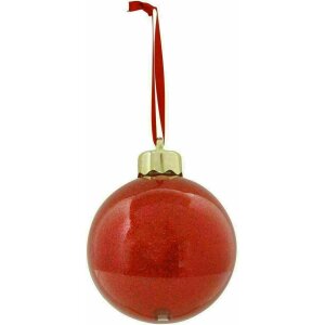 Deknudt S66FJ7 Christmas bauble red glitter colour for photo insert