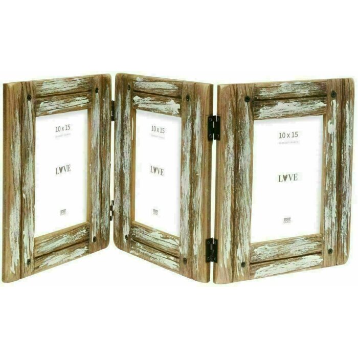 Deknudt S67UD1 Triple frame driftwood white for 3 pictures brown natural 10x15 cm