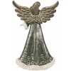 Clayre & Eef 6PR3959GG Angel Figurine 16x9x25 cm Grey/Green