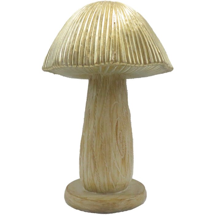 Clayre & Eef 6PR4156 Decoration Mushroom Ø 13x20 cm natural wood look