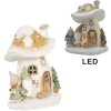 Clayre & Eef 6PR4186 Decoration Mushroom with Dwarfs LED 13x12x15 cm