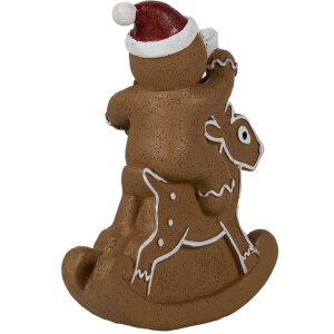 Clayre & Eef 6PR4195 Decoration gingerbread man deer rocking figure 11x5x12 cm