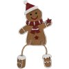 Clayre & Eef 6PR4196 Gingerbread Man Decoration Set 2 pcs 7x2x9 cm