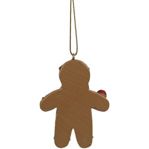 Clayre & Eef 6PR4197 Christmas tag gingerbread man 5x1x7 cm