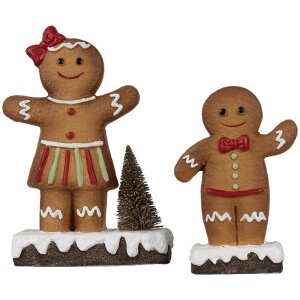 Clayre & Eef 6CE1769 Decoration gingerbread man 10x5x15 cm