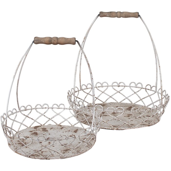 Clayre & Eef 6Y5619 Basket set 2 pieces Ø 39x42 / Ø 30x34 cm