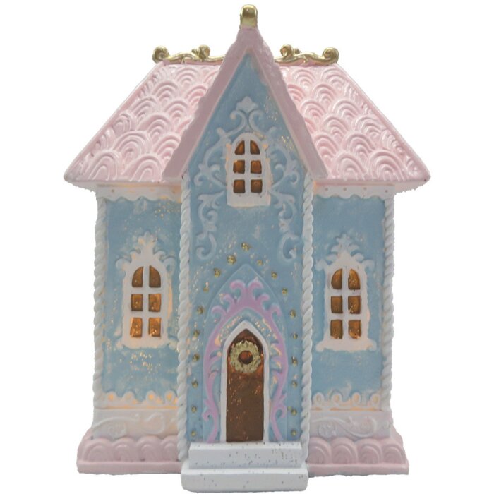 Clayre & Eef 6PR4198 Decoration House with LED 12x9x15 cm