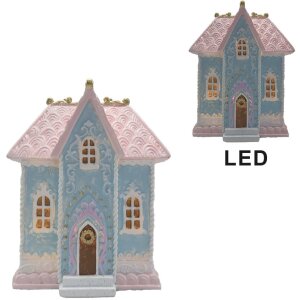 Clayre & Eef 6PR4198 Decoration House with LED 12x9x15 cm