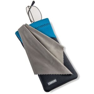 Carson neoprene glasses bag with microfibre cloth grey blue