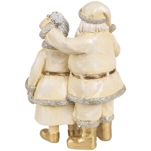 Clayre & Eef Decoration Santa and Father Christmas Beige 11x8x16 cm