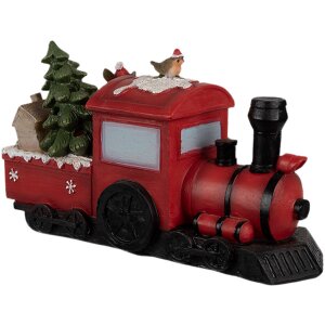 Clayre & Eef 6PR4178 Decoration Locomotive Father Christmas LED 19x7x10 cm