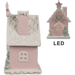 Clayre & Eef 6PR4199 Decoration House with LED 10x8x15 cm