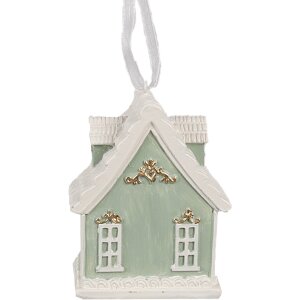 Clayre & Eef 6PR4214 Decoration Pendant House 6x4x8 cm