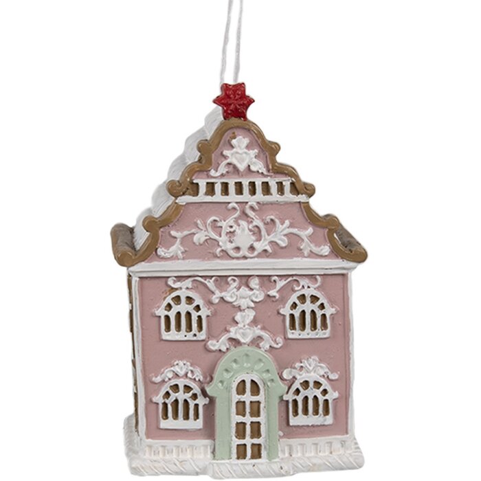 Clayre & Eef 6PR4215 Decoration Pendant House 6x4x9 cm