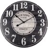 Clayre & Eef 5KL0240 Wall Clock Black White Wood Ø 59x5 cm Country Style