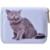 Juleeze JZWA0227 Purse 11x9 cm White Grey PU Wallet with Cat