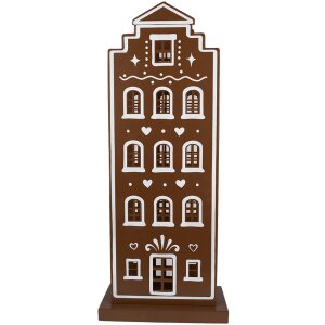 Clayre & Eef 5Y1251 LED Decoration House Brown White 31x16x75 cm Country style