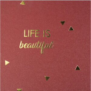 Exacompta spiral album LIFE red 32x22cm 50 pages black 250g/m² gold embossing